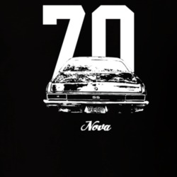 1970 Nova Rear View With Year And Model Dark Color T Shirt