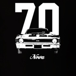 1970 Nova Grill View With Year And Model Dark Color T Shirt