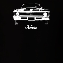 1970 Nova Grill View With Model Dark Color T Shirt