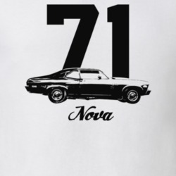 1971 Nova Side View With Year And Model Light Color T Shirt