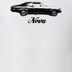 1971 Nova Side View With Model Light Color T Shirt