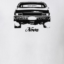 1971 Nova Rear View With Model Light Color T Shirt
