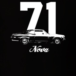 1971 Nova Side View With Year And Model Dark Color T Shirt