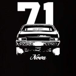 1971 Nova Rear View With Year And Model Dark Color T Shirt