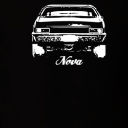 1971 Nova Rear View With Model Dark Color T Shirt