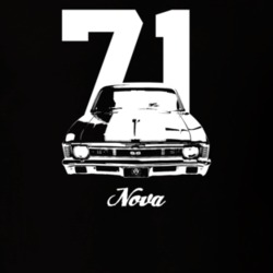 1971 Nova Grill View With Year And Model Dark Color T Shirt