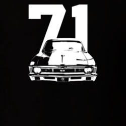 1971 Nova Grill View With Year Dark Color T Shirt