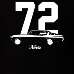 1972 Nova Side View With Year And Model Dark Color T Shirt