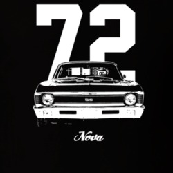 1972 Nova Grill View With Year And Model Dark Color T Shirt