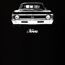 1972 Nova Grill View With Model Dark Color T Shirt