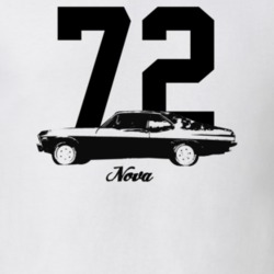 1972 Nova Side  View With Year And Model Light Color T Shirt