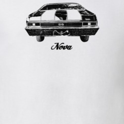 1972 Nova Rear View With Model Light Color T Shirt