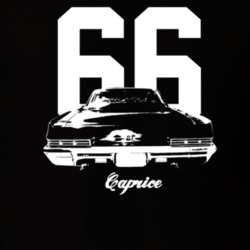 1966 Caprice Rear View With Year And Model Dark Color T Shirt