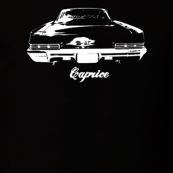 1966 Caprice Rear View With Model Dark Color T Shirt