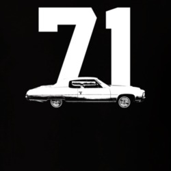 1971 Caprice Side View With Year Dark Color T Shirt