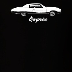 1971 Caprice Side View With Model Dark Color T Shirt