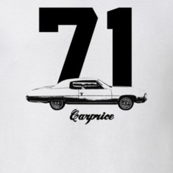 1971 Caprice Side View With Year And Model Light Color T Shirt
