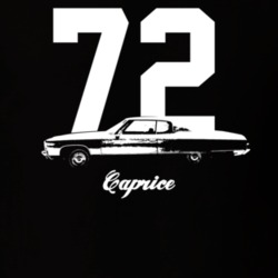1972 Caprice Side View With Year And Model Dark Color T Shirt