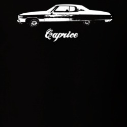1972 Caprice Side View With Model Dark Color T Shirt