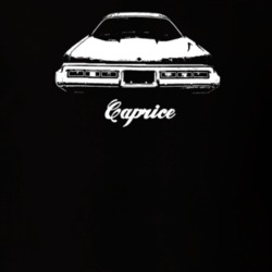 1972 Caprice Rear View With Model Dark Color T Shirt