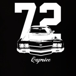 1972 Caprice Grill View With Year And Model Dark Color T Shirt