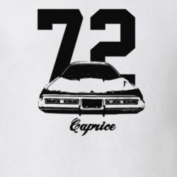 1972 Caprice Rear View With Year And Model Light Color T Shirt
