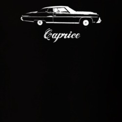 1973 Caprice Side View With Model Dark Color T Shirt