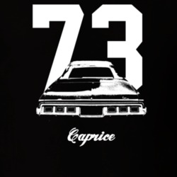 1973 Caprice Rear View With Year And Model Dark Color T Shirt