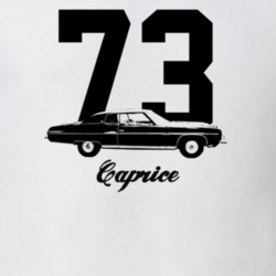 1973 Caprice Side View With Year And Model Light Color T Shirt