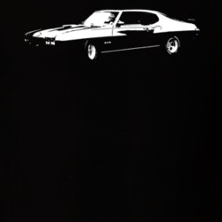 1970 GTO Side View Black T Shirt
