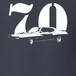 1970 GTO Side View With Year Dark Color T Shirt