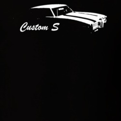 1969 Pontiac Custom S Side  View Wih Model Dark Color T Shirt
