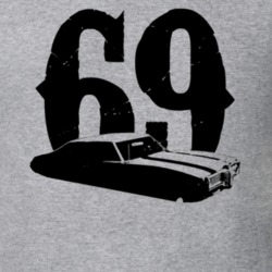 1969 Pontiac Custom S Side View With Year Light Color T Shirt