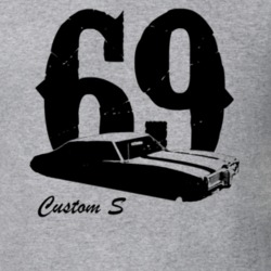 1969 Pontiac Custom S Side View With Year and Model Light Color T Shir