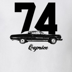 1974 Caprice Side View With Year And Model Light Color T Shirt