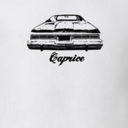 1974 Caprice Rear View With Model Light Color T Shirt