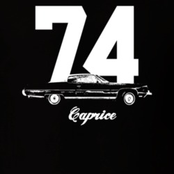 1974 Caprice Side View With Year And Model Dark Color T Shirt
