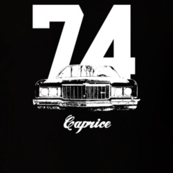 1974 Caprice Grill View With Year And Model Dark Color T Shirt
