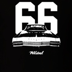 1966 Wildcat Rear View With Year And Model Dark Color T Shirt