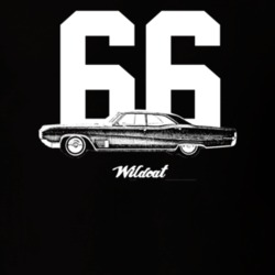 1966 Wildcat Side View With Year And Model Dark Color T Shirt