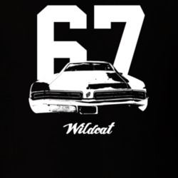 1967 Wildcat Rear View With Year And Model Dark Color T Shirt