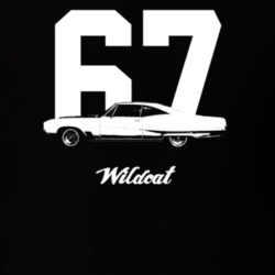 1967 Wildcat Side View With Year And Model Dark Color T Shirt
