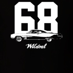 1968 Wildcat Side View With Year And Model Dark Color T Shirt