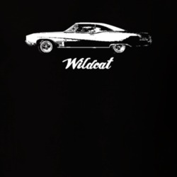 1968 Wildcat Side View With Model Dark Color T Shirt