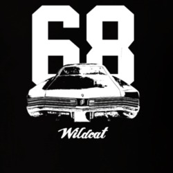 1968 Wildcat Rear View With Year And Model Dark Color T Shirt
