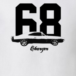1968 Charger Side View With Year And Model Light Color T Shirt