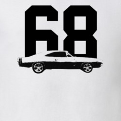 1968 Charger Side View With Year Light Color T Shirt