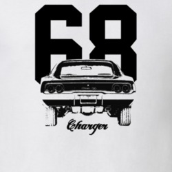 1968 Charger Rear View With Year And Model Light Color T Shirt