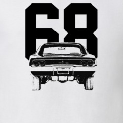 1968 Charger Rear View With Year Light Color T Shirt