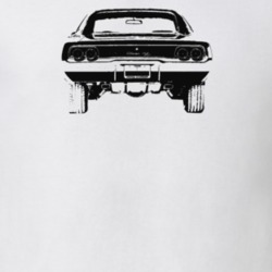1968 Charger Rear View Light Color T Shirt